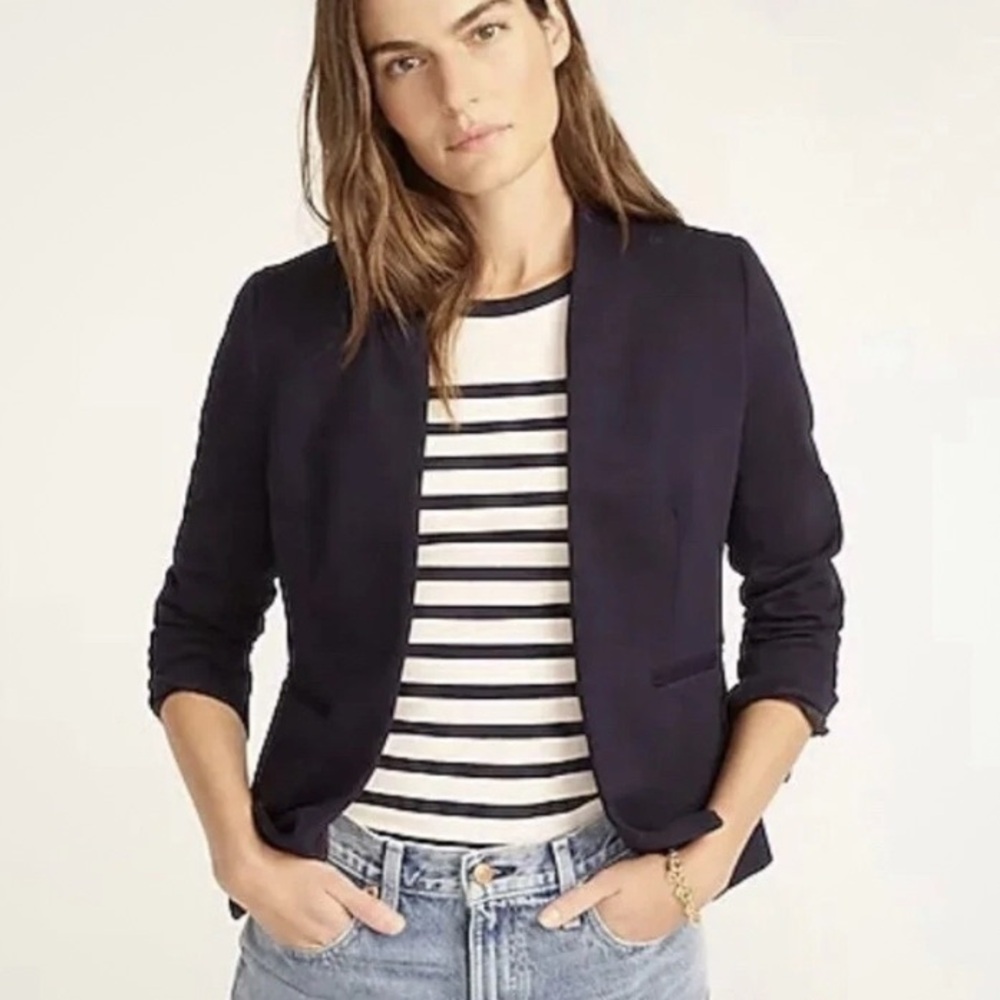 J.Crew 365 Going Out Open Front Black Blazer Jacket Size 0